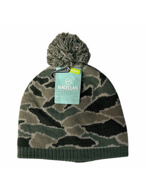 Magellan Outdoors Youth Camo Pom Beanie OSFM Green